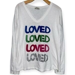 Carla Giannini Women’s Size S White Loved Long Sleeve Tee T-Shirt